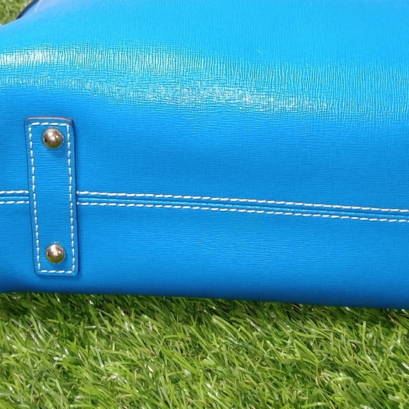 Bright Blue Dooney & Bourke Saffiano Leather Tote - Picture 9 of 17